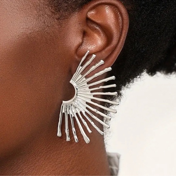 Aria ll Silver Sunrise Earrings - Picture 2 of 3